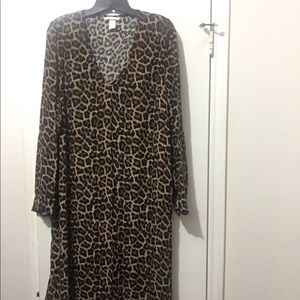 Leopard print shirt dress